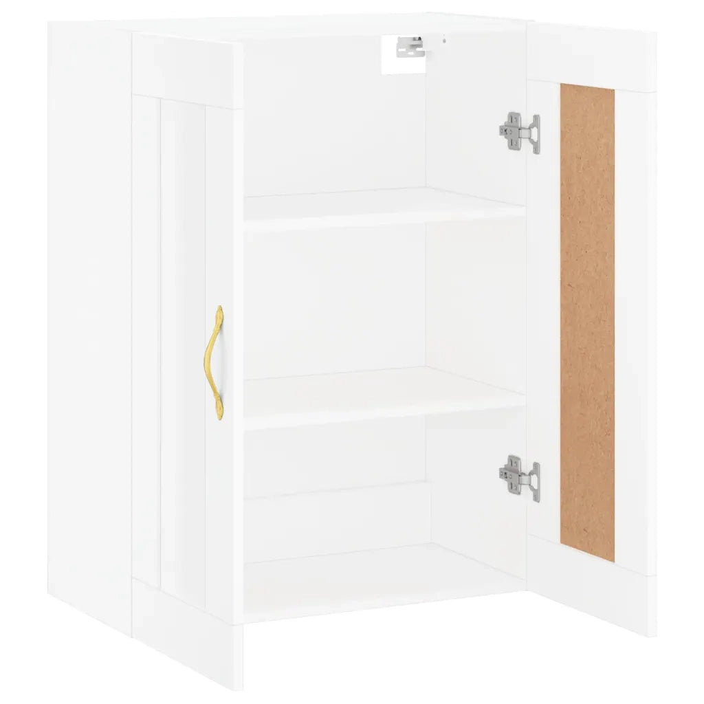 Elegante mobiletto a parete con 3 scomparti 69,5 x 34 x 90 cm legno composito bianco 02_0049305