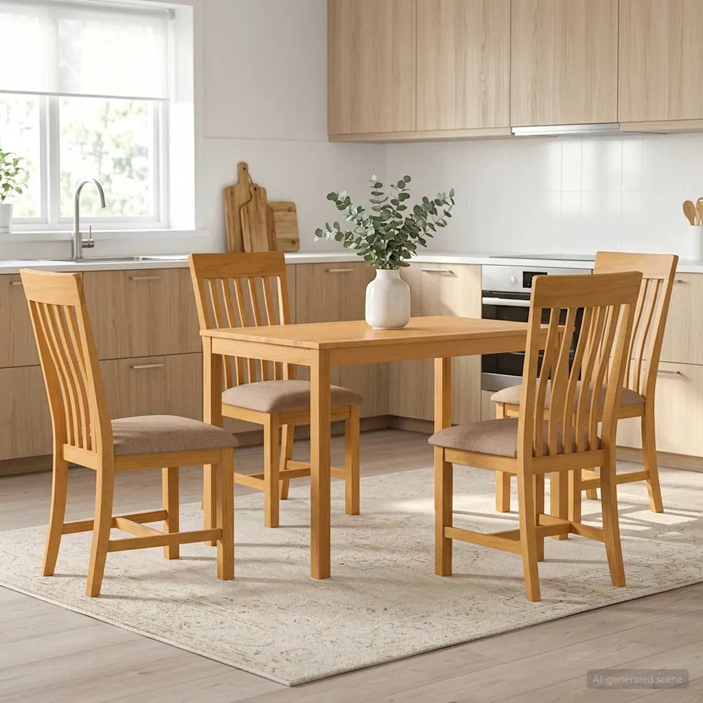 Set da pranzo 5 pz Grigio Legno di Quercia Massello 3430244