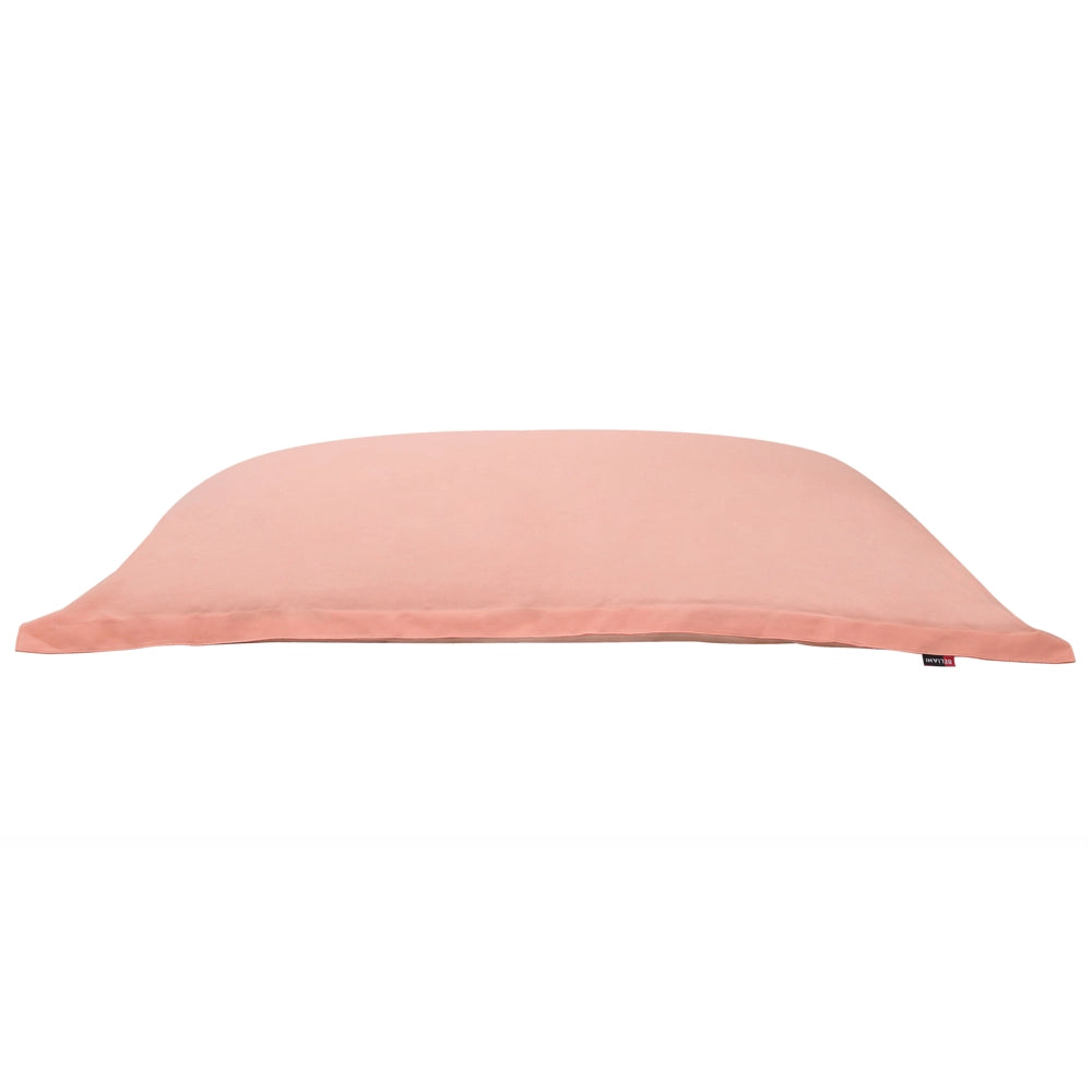 Pouf di seduta poltrona sacco Grande Rosa Pesca con Zip 140 x 180 cm