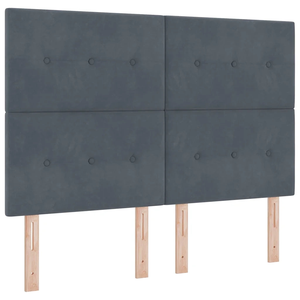 Letto a molle con strisce LED Grigio scuro 160 x 200 cm Velluto 3343875