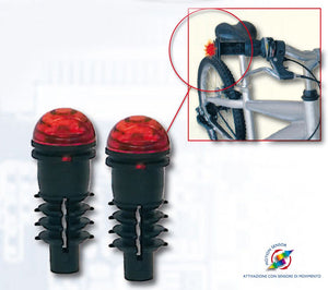 Coppia di luci a LED per manopole e manubrio bici