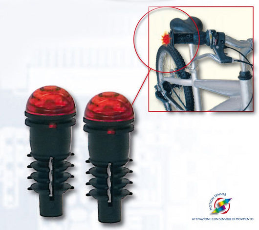 Coppia di luci a LED per manopole e manubrio bici