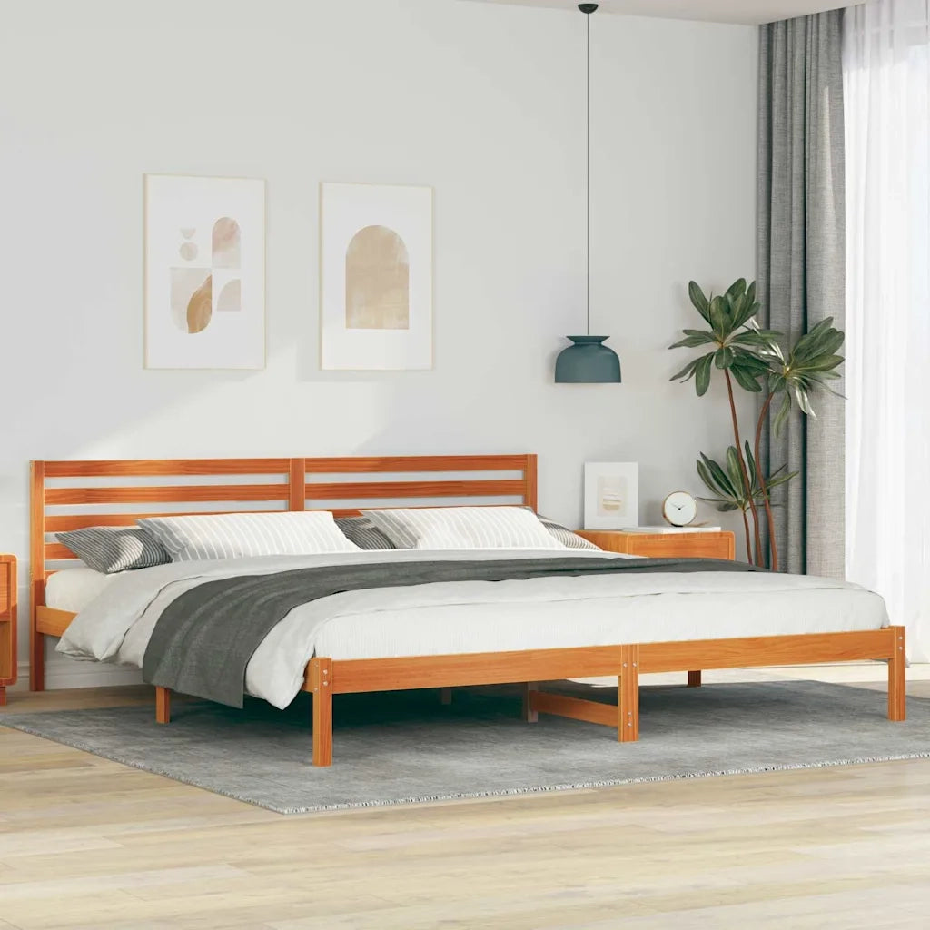 Struttura del letto Marrone cerato 180 x 210 cm Pino massello