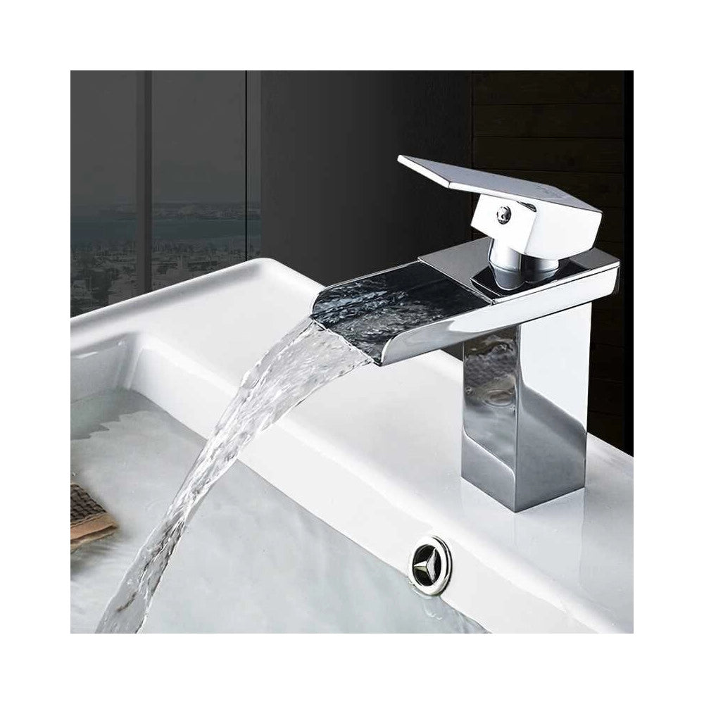 Trade Shop - Miscelatore Bagno Lavandino  52952 Filtro Cascata Con Flessibili Doppio Foro -