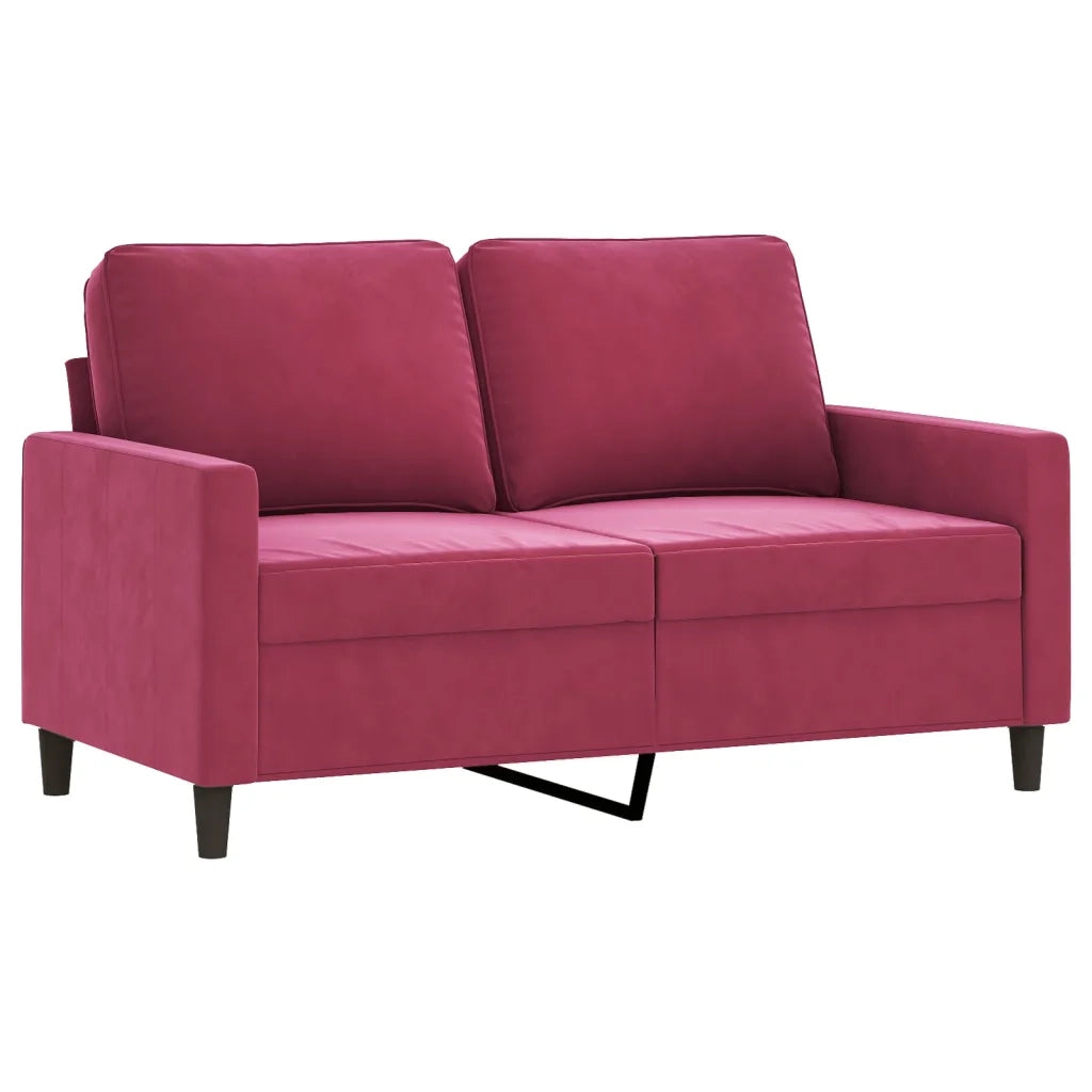 Set di Divani 3 pz con Cuscini Rosso Vino in Vellutocod mxl 83254