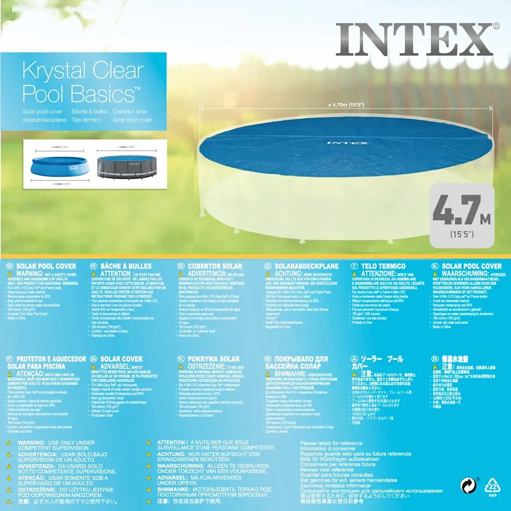 INTEX Copertura Solare per Piscina Rotonda 488 cm 3202853