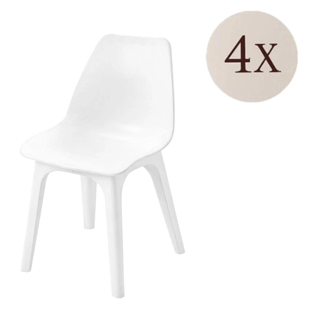 Montivilla, Sedia da Esterno 4 Sedie Made in Italy, Bianco