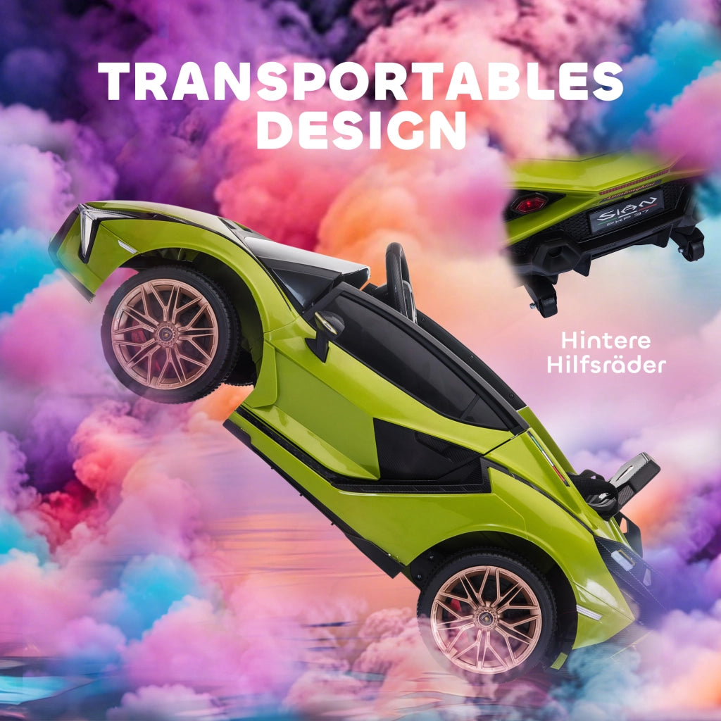 Auto Bambini Lamborghini ¨C zephmum ¨C Verde, Telecomando, 3-5 Anni