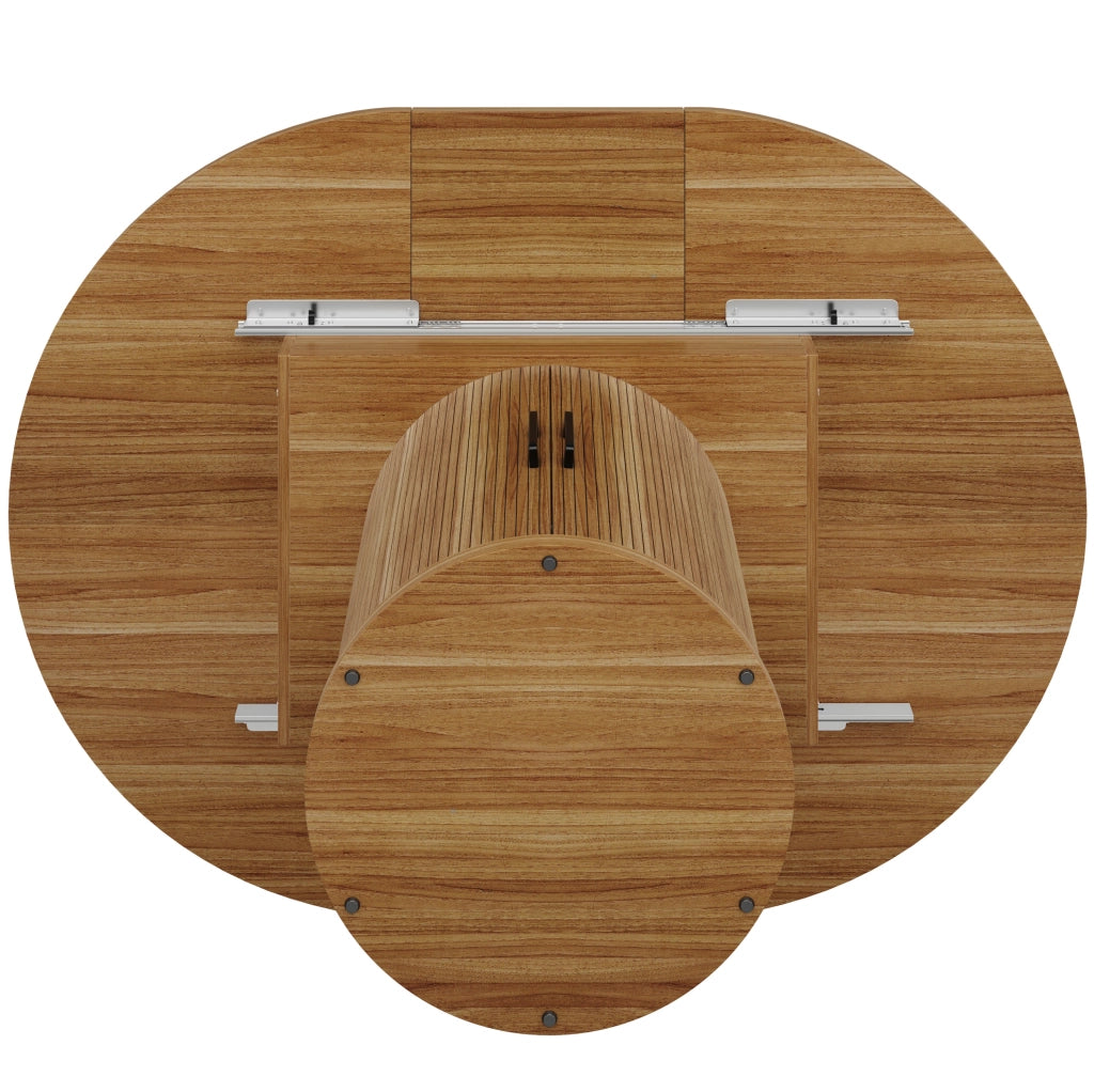 Tavolo da pranzo allungabile 118(158)x118x76.8 cm con vano contenitore; MDF; finitura noce