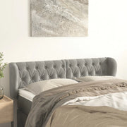 Testiera ad Orecchio-Testata con Orecchie Grigio Chiaro 163x23x78/88 cm in Velluto 202711