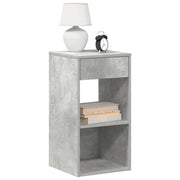 vidaXL Comodini con Cassetto 2 pz Grigio Cemento 35x34x66,5 cm
