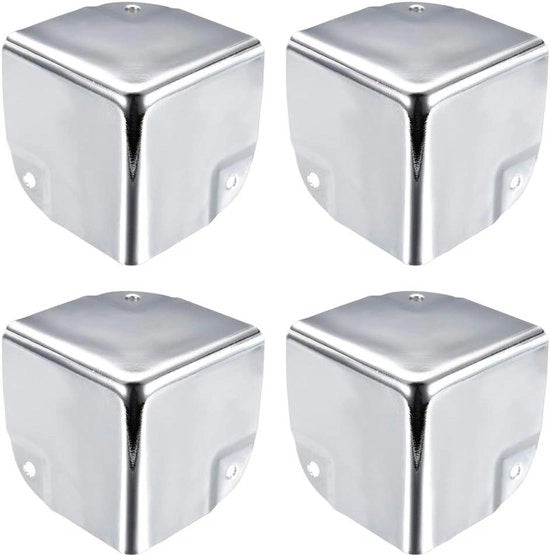 Protezione angolare e protezione di bordo per scatole metalliche in colore argento - 50 x 50 x 50 mm - 4 pezzi - Protezione contro danni