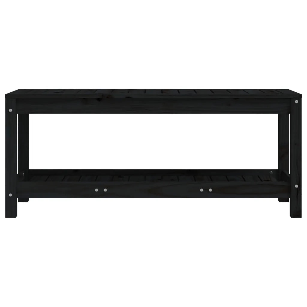 Panca da Giardino Nera 108x35x45 cm in Legno Massello di Pino 832384