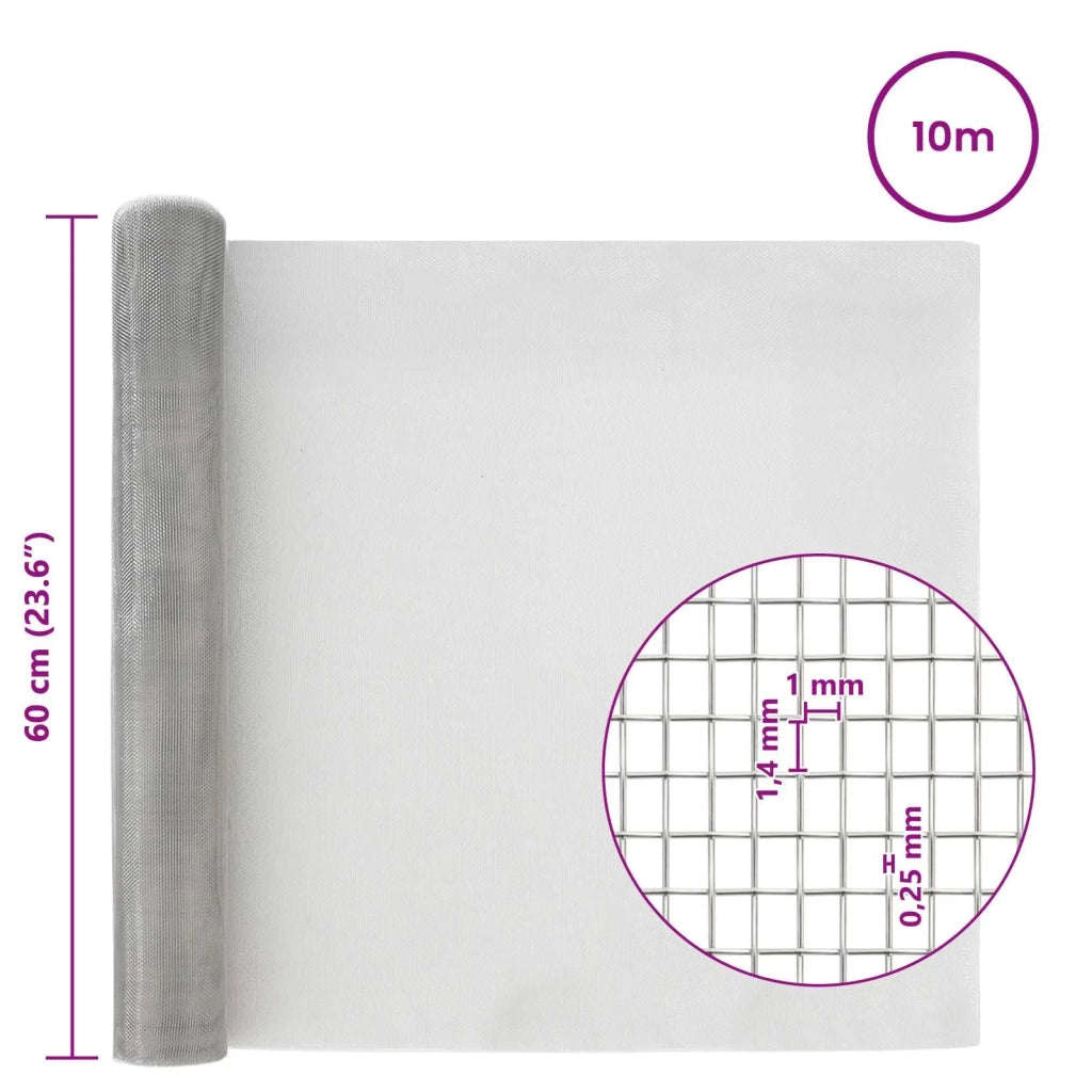 Rete per schermatura 60 x 1000 cm 18 Mesh Argento 42039615