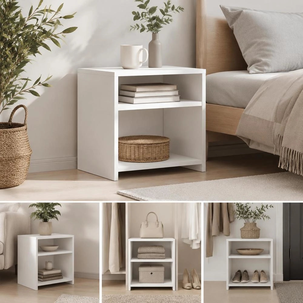 Bedside Tables 2 Pcs. White 40x30x40 Cm Wood Material
