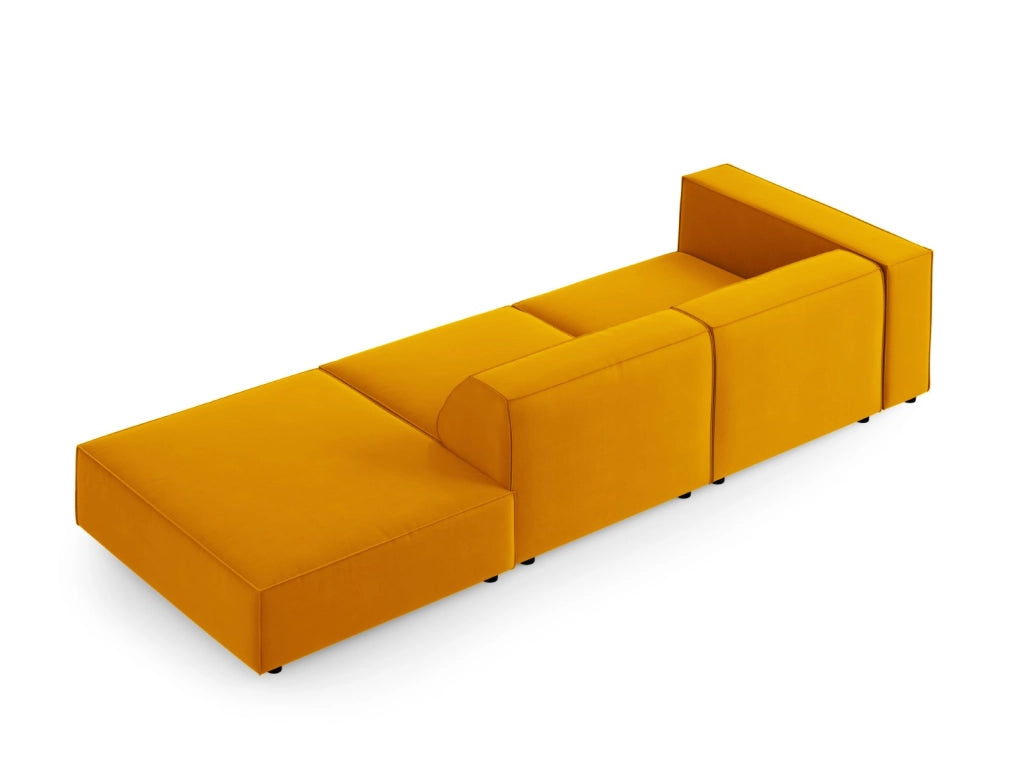 Cosmopolitan Design - Divano destro "Arendal" 4 posti in velluto giallo 
