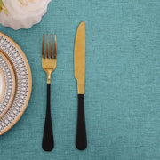Tavolo da cucina in tessuto imitante lino - rettangolare 140 x 240 cm - blu-verde - impermeabile