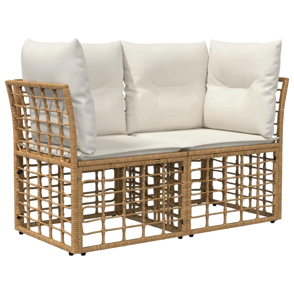Set di divani da esterno 9 pz Naturale e Bianco Crema 3437420