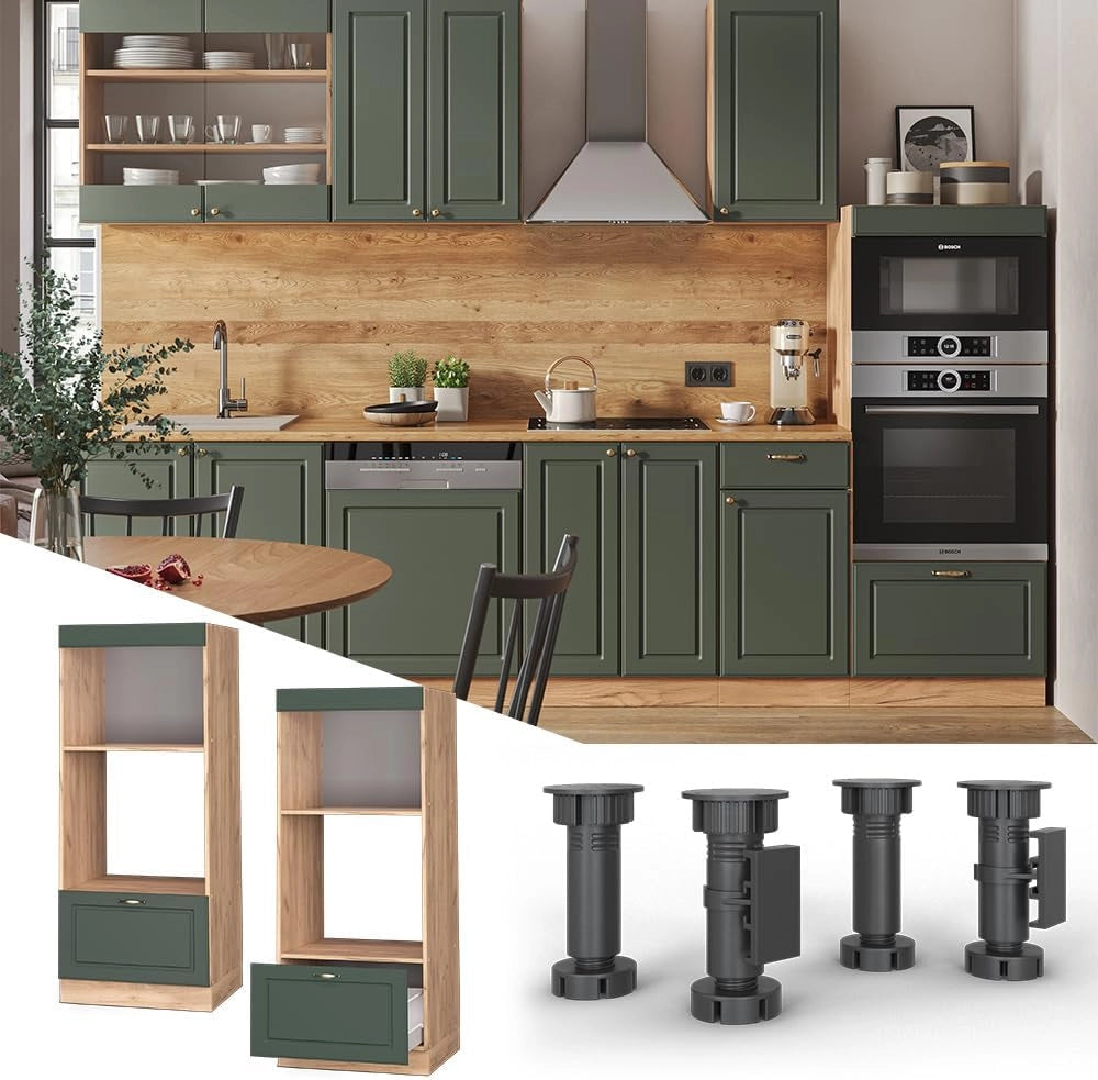 Mobile cucina microonde Fame-Line, Verde-oro Country House, 60 cm aperto, per la combinazione con altri moduli della serie Fame-Line