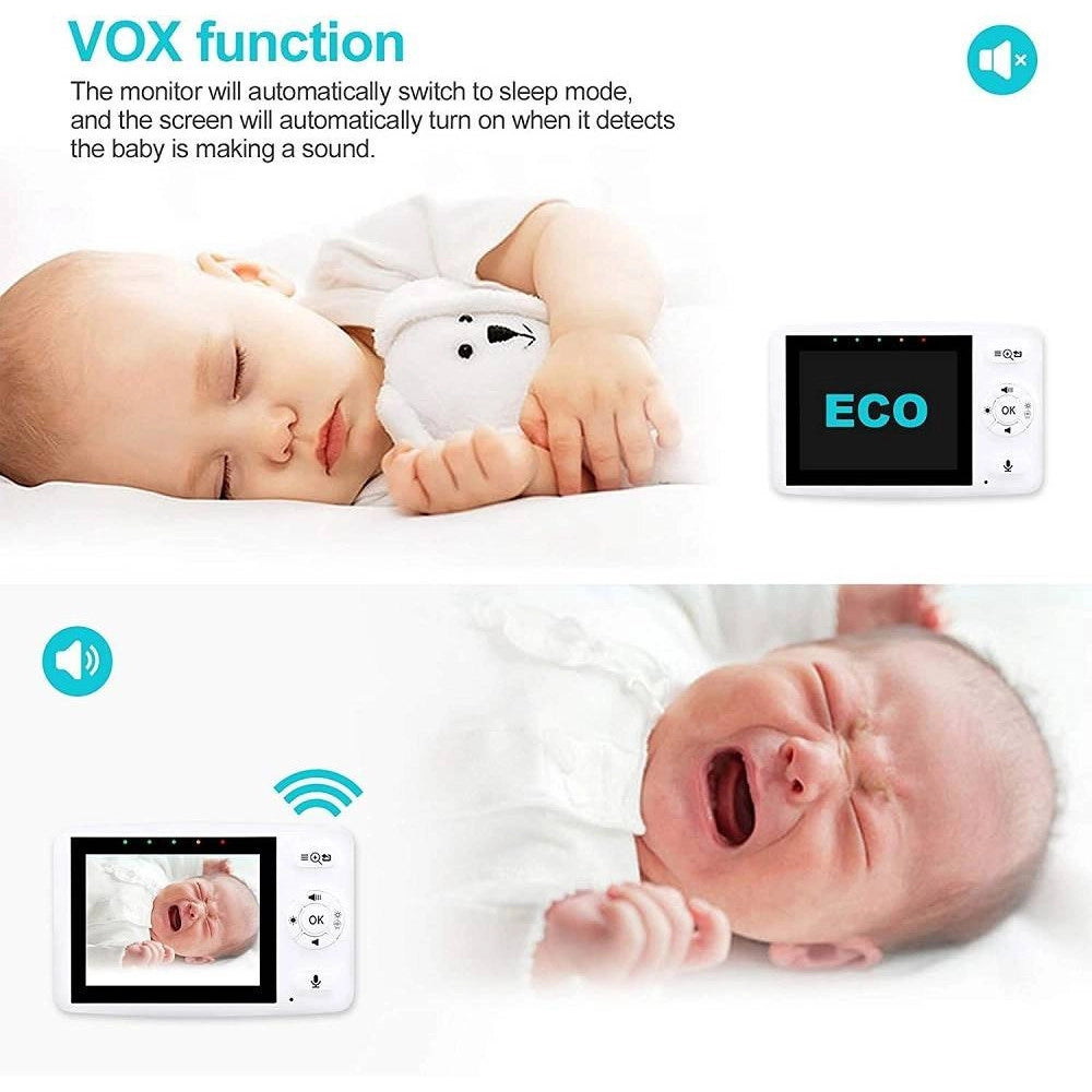 Trade Shop - Baby Monitor Videocamera Schermo 3.5" Wireless Con Fotocamera Visione Notturna -