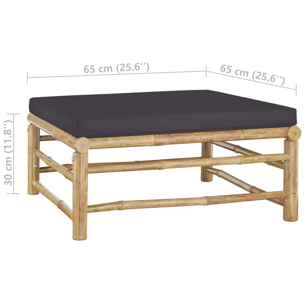Set Divani da Giardino 4 pz con Cuscini Grigio Scuro in BambÃ¹ cod mxl 41848