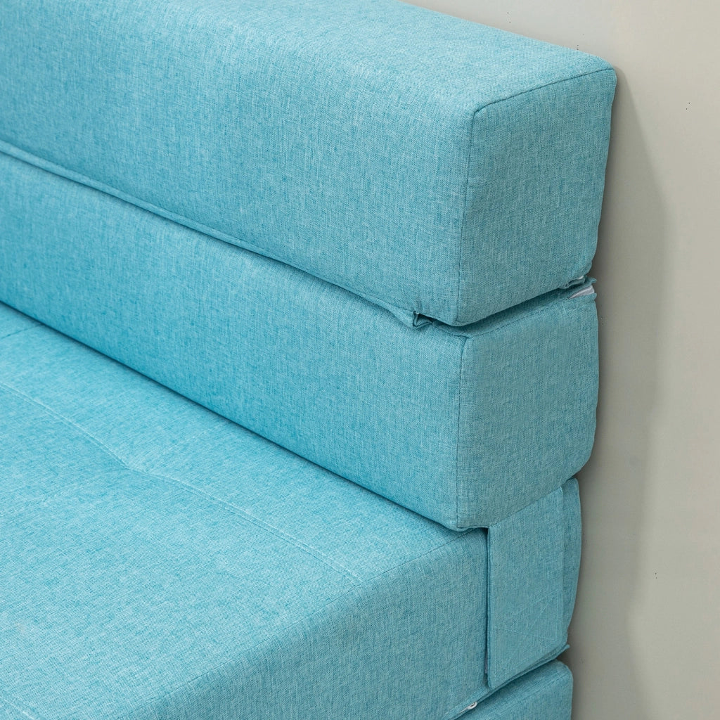 Sedia letto imbottita ¨C zephmum ¨C 70x70x61 cm, blu chiaro