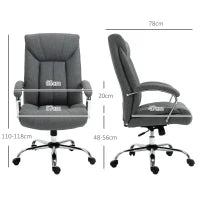 Sedia da Ufficio Imbottita e Girevole in Tessuto Traspirante, 65x78x110-120cm, Grigio