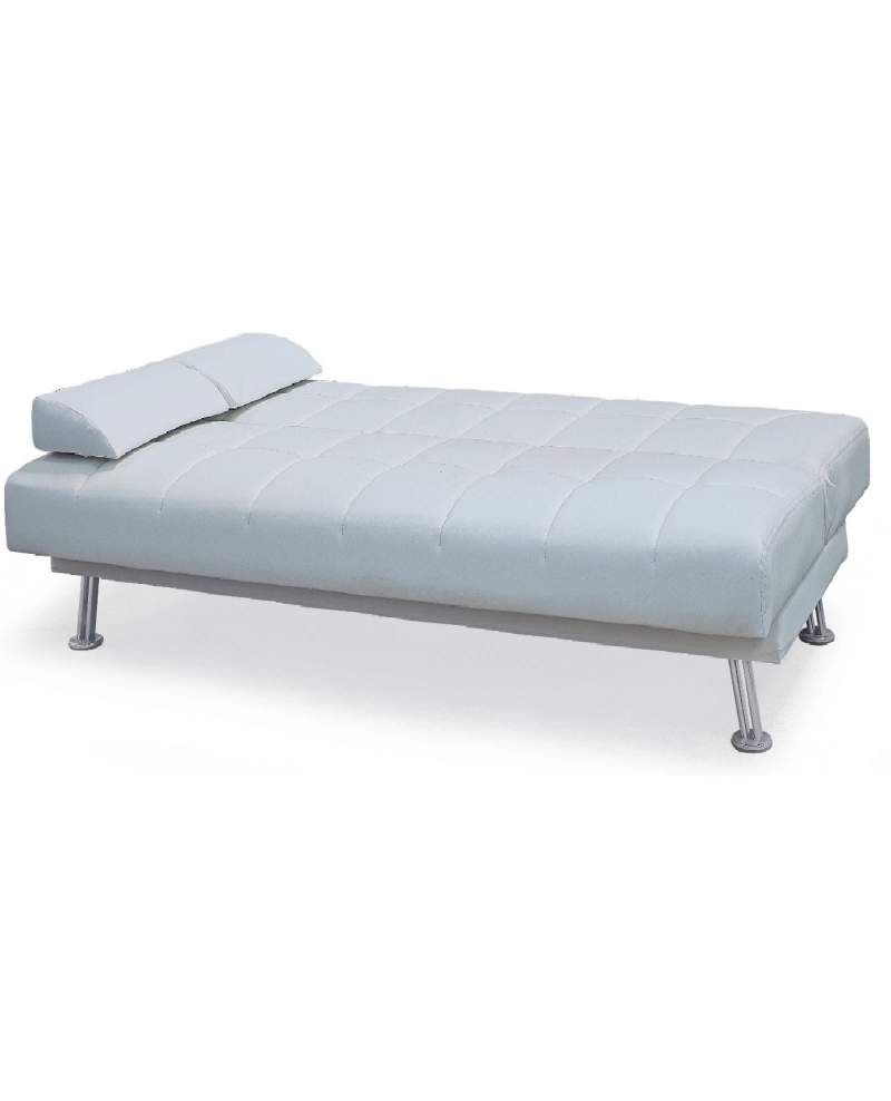 Divano letto tre posti, reclinabile, ecopelle bianco Sicorage 187cm Crucy