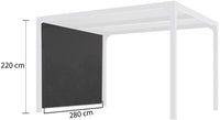 Tenda accessoria per Pergola bioclimatica PER 240X300 e 360x300 con binario per lato 3,00 m, colore grigio