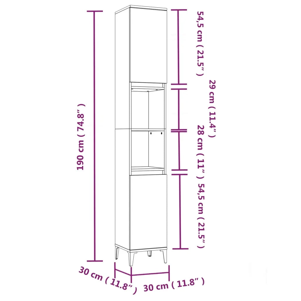 Set Mobili da Bagno 3 pz Rovere Fumo in Legno Multistrato 3185548