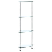 Scaffale a 4 Livelli Trasparente 30x30x100cm in Vetro Temperato cod mxl 25304