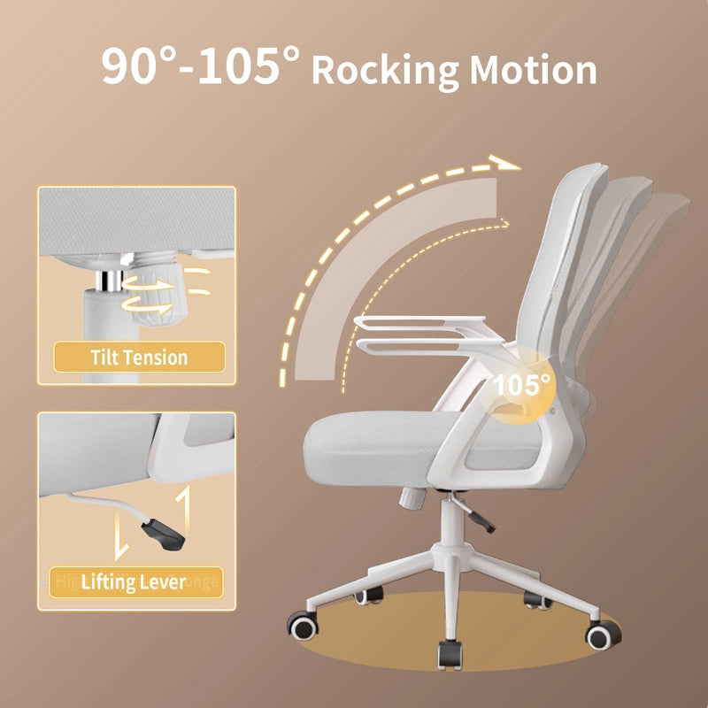Sedia da ufficio ergonomica, , sedia da computer in rete traspirante con braccioli sollevabili e altezza regolabile