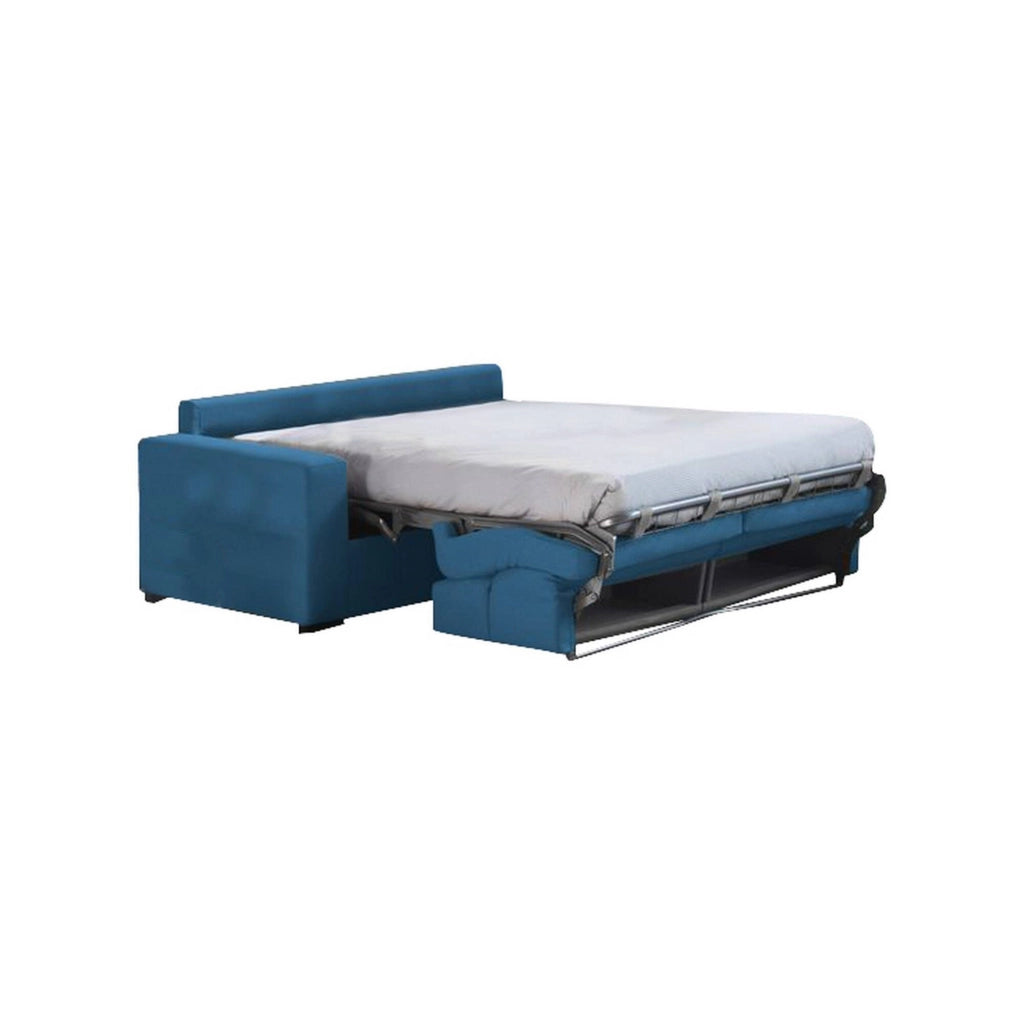 None, Divano Letto 2 Posti Sfoderabile Made in Italy, 180x95 cm blu