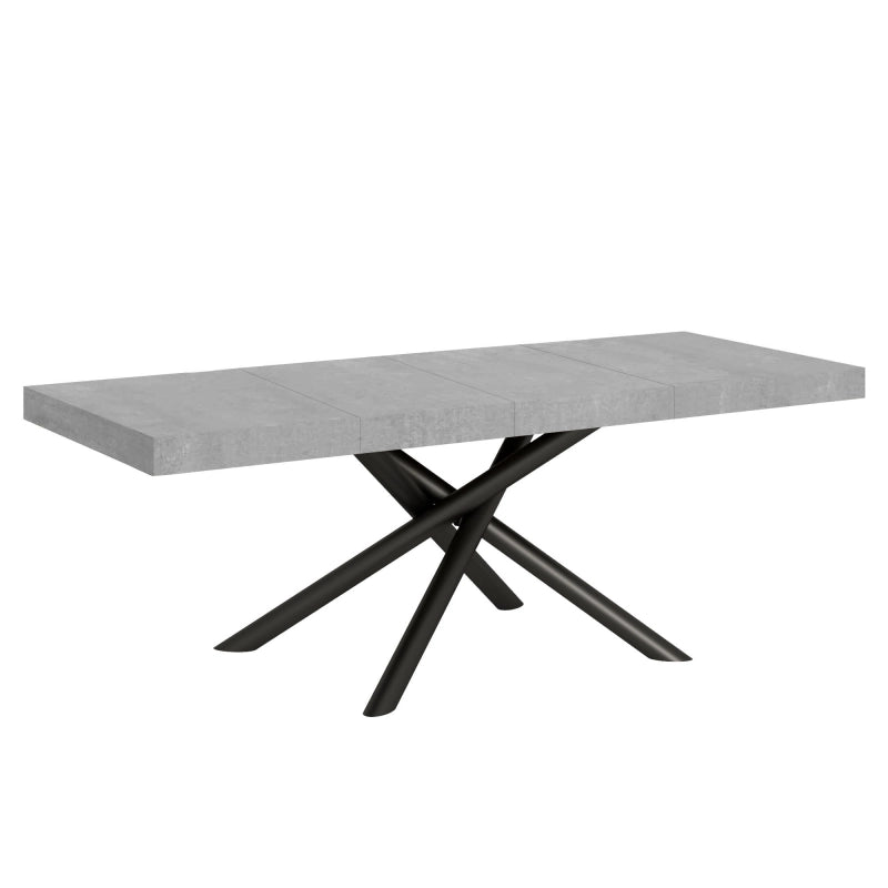 Tavolo allungabile 90x160/264 cm Famas Premium telaio Antracite - Cemento