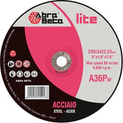 DISCO ABRASIVO TAGLIO FERRO ABRABETA - MM 230X22,2 H.MM 3,0- 25 pezzi