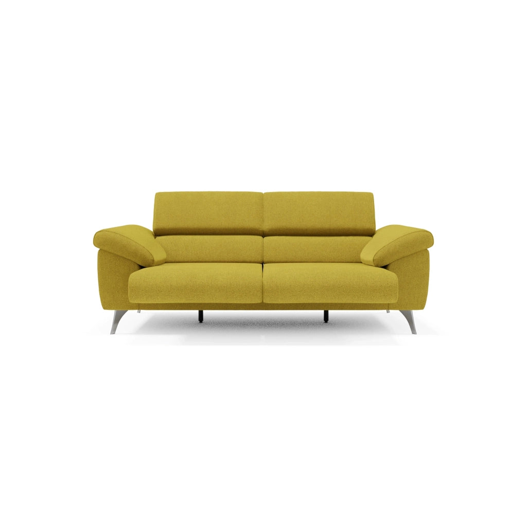 Donatello Divano con sedute allungabili braccioli contenitore e poggiatesta reclinabili in tessuto smacchiabile T23 213 cm giallo sole