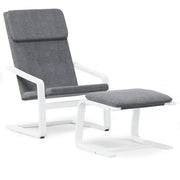 Poltrona Relax | Sedia Relax con Poggiapiedi Grigio Chiaro in Tessuto