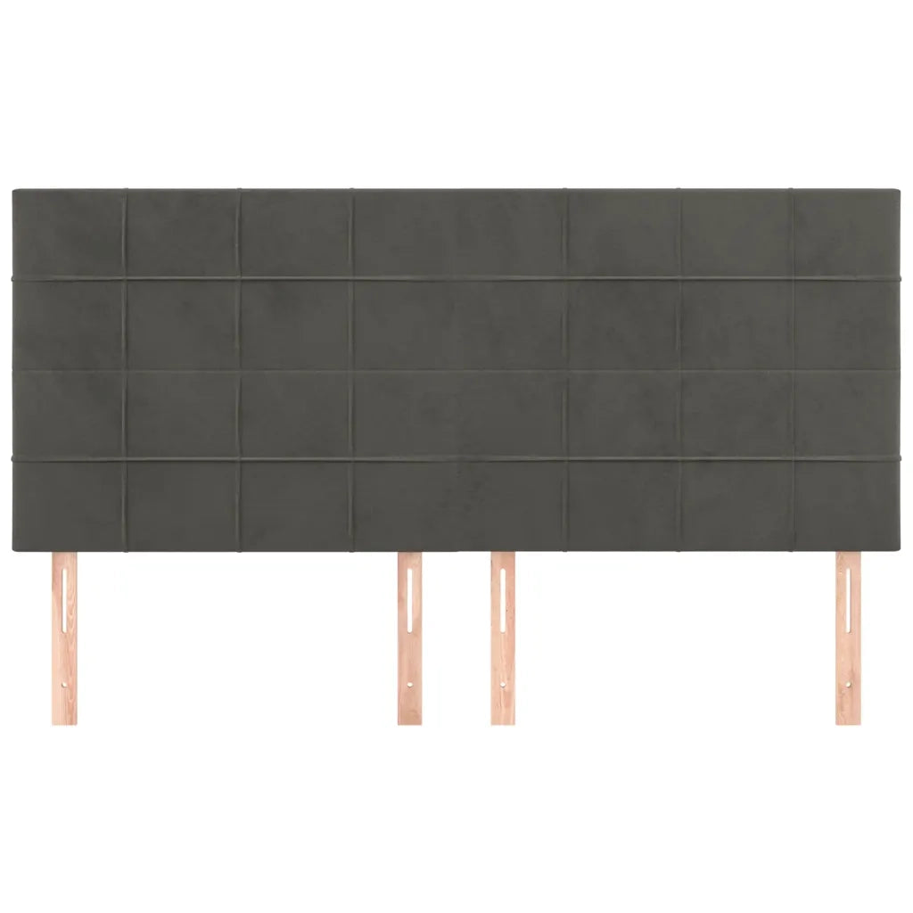 Testiera-Testata Decorativa Grigio Scuro 180x5x118/128 cm Velluto 965237