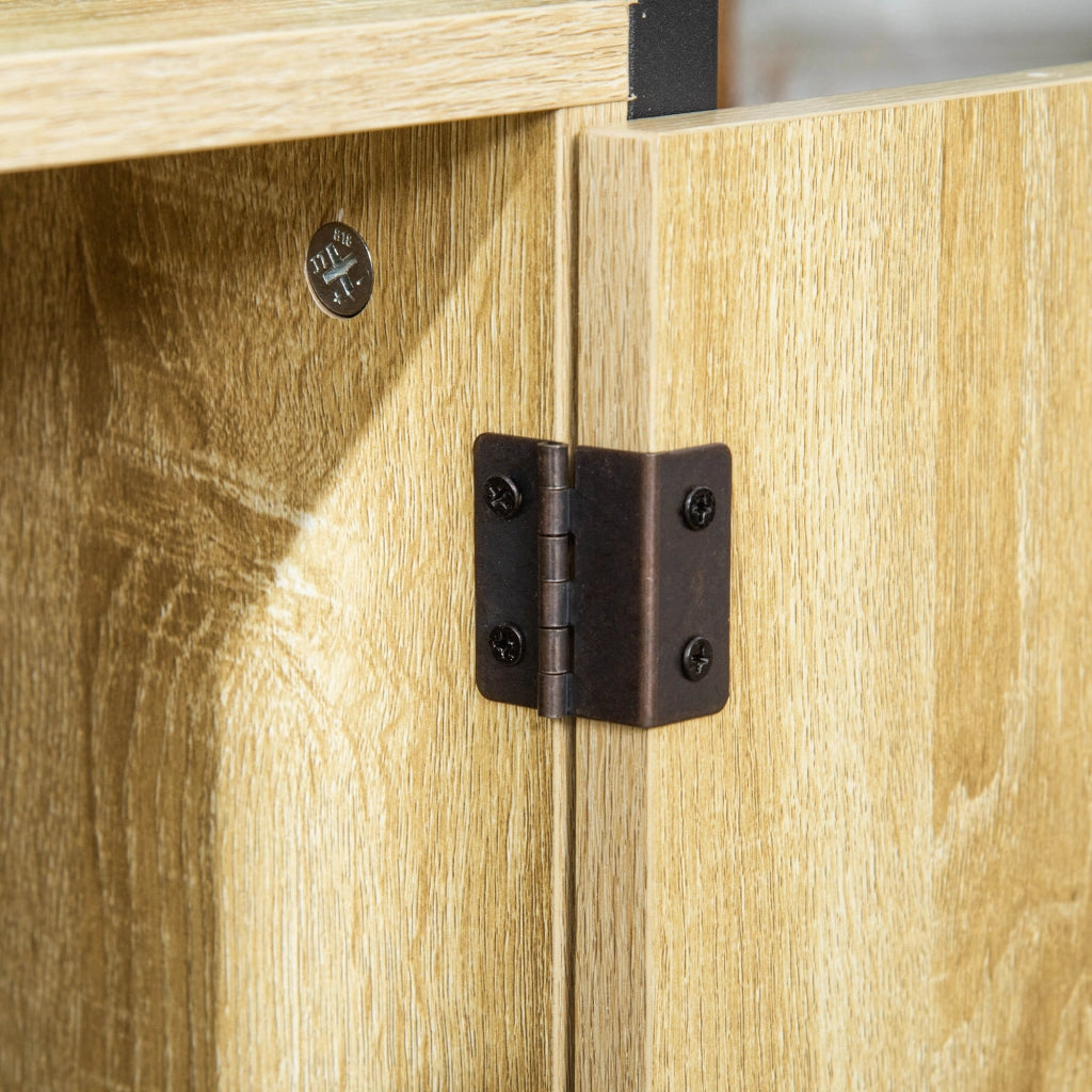 Easycomfort Mobile Lettiera per Gatti con 2 Ante e Ingresso Laterale, 82.3x51x54cm, Color Legno e Nero