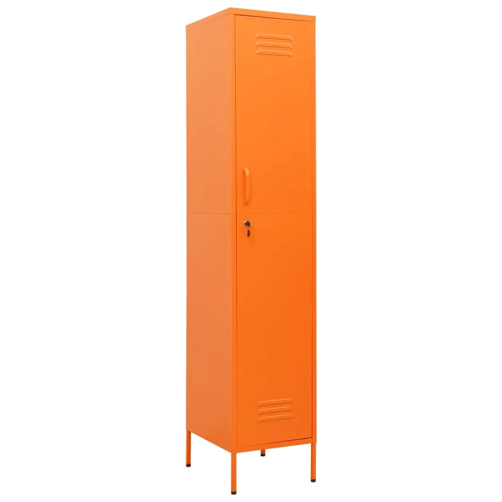 Armadietto da ufficio dal design moderno dimensioni 35 x 46 x 180 cm con 4 ripiani regolabili in acciaio arancione. Codice articolo: 02_0046888.