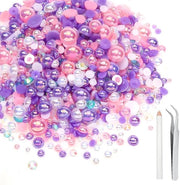 Parelli in Pasta Plana 60 g - Parelli/Strass in Pasta Plana - Parelli a Forma Semicircolare - Dimensioni Varie 3-10 mm - Per Decorazione dei Capelli - Materiale Hars - Parelli Decorativi