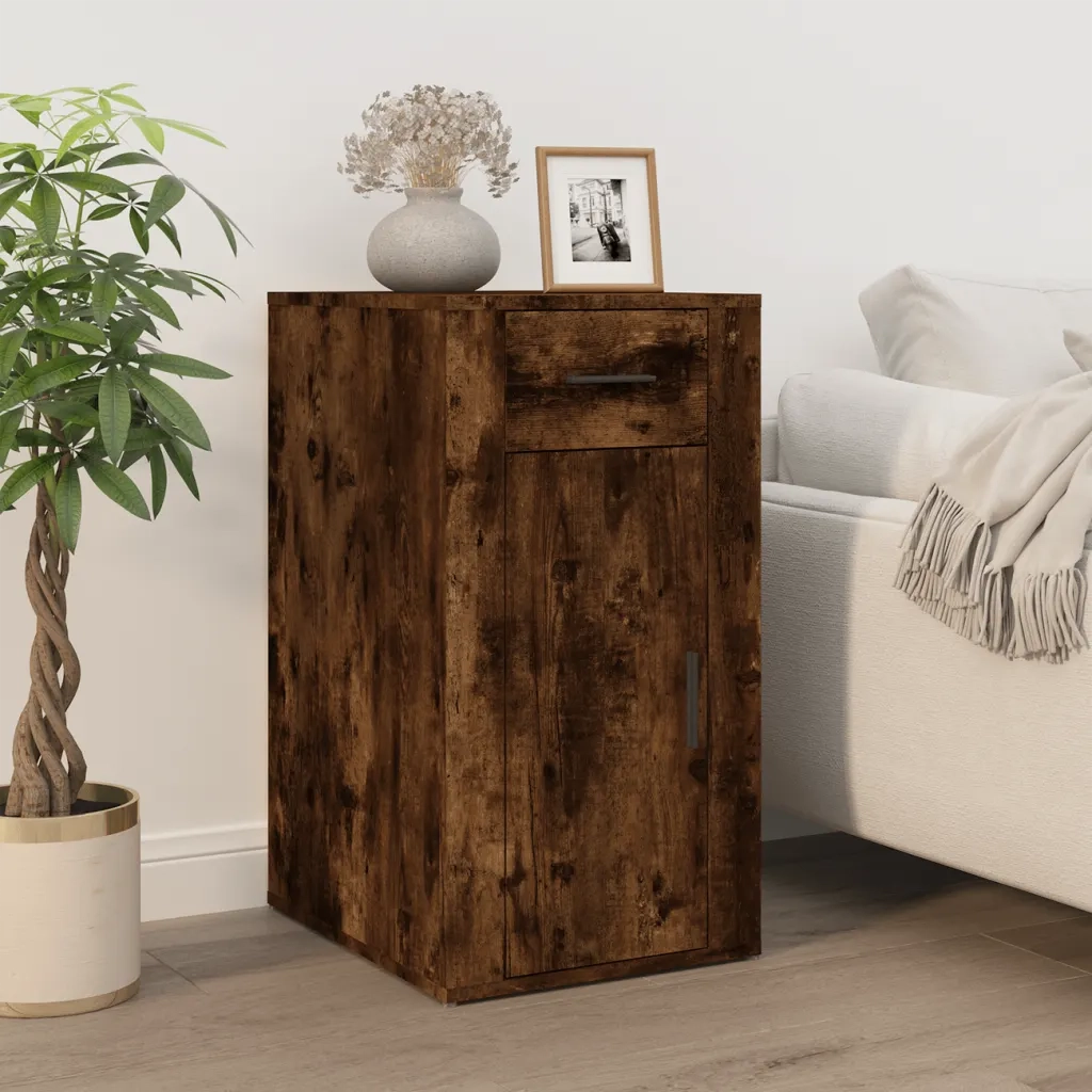 Mobile Scrivania rovere fumo 40x49x75 cm Legno Multistrato 816797