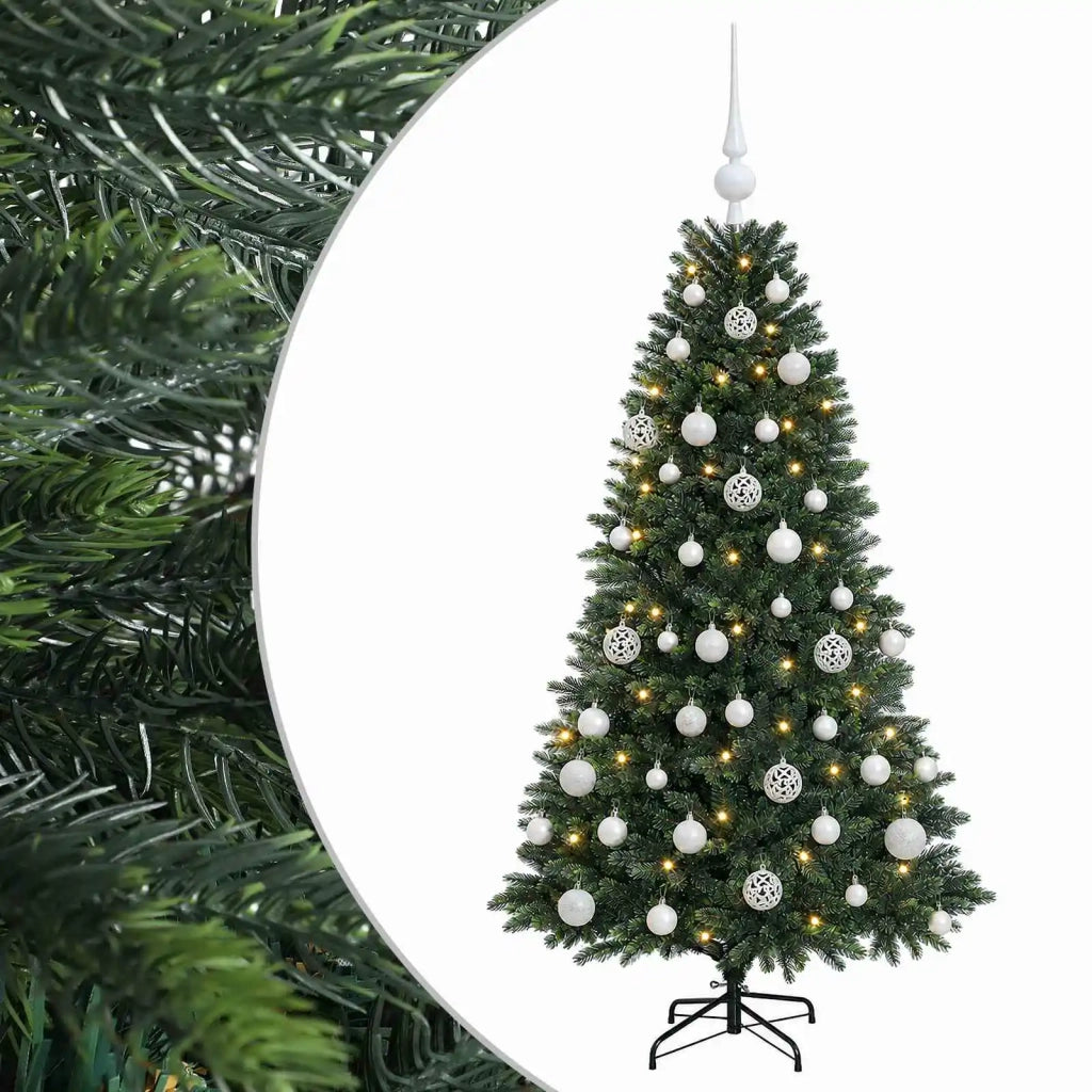 Albero di Natale Artificiale con Palline 150 cm 150 LED 3466076