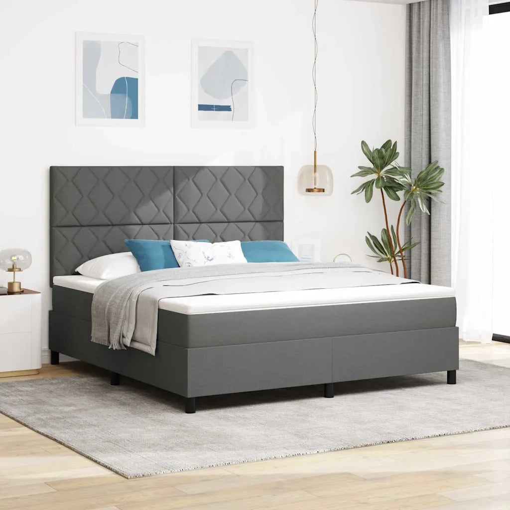 Letto a molle con testiera Grigio scuro 180 x 200 cm Tessuto 3339484