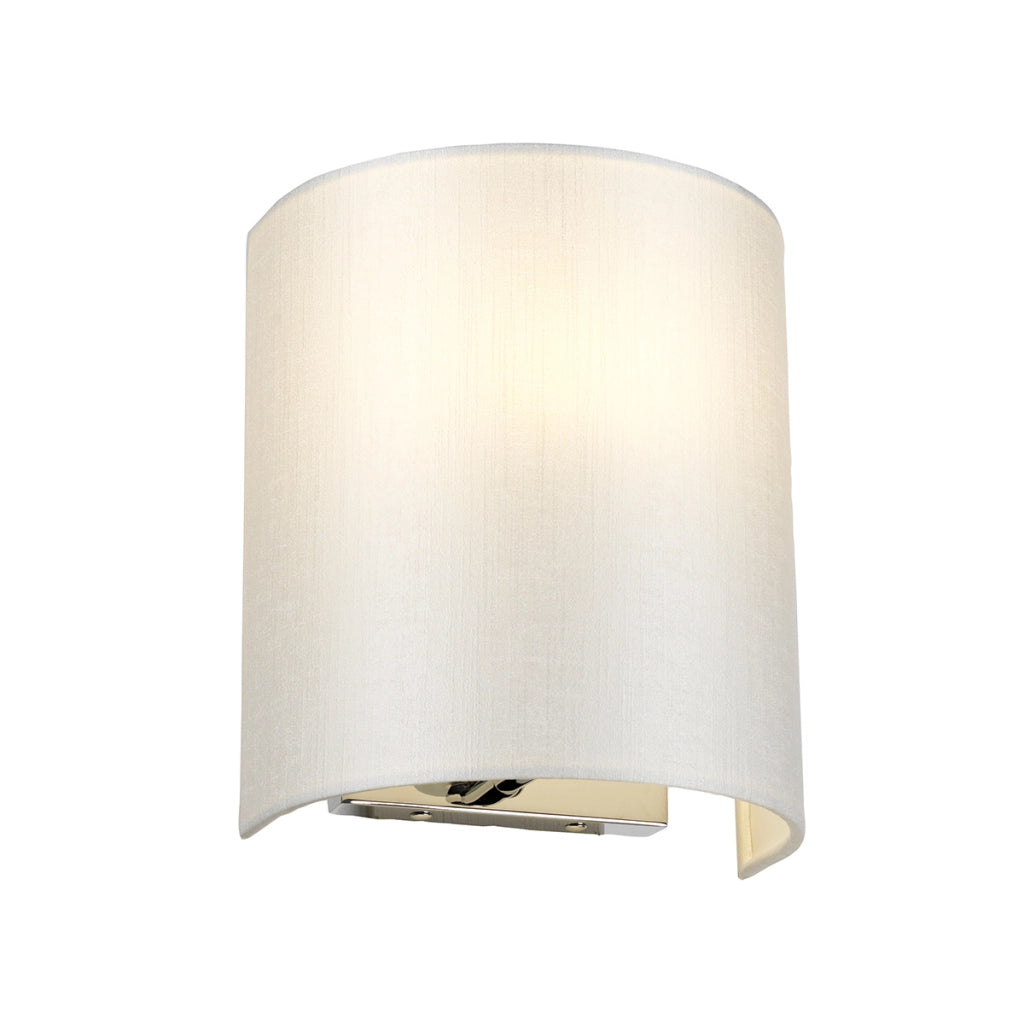 Applique Cooper cromata con paralume crema E27 23cm