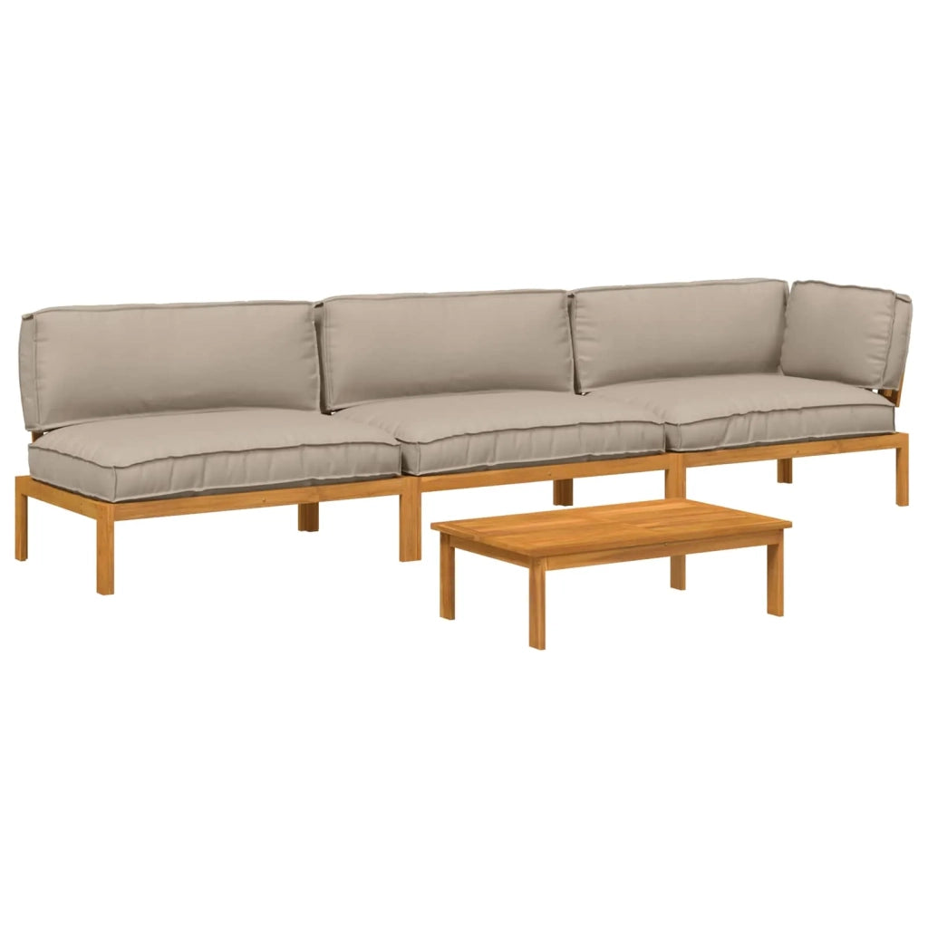 Set di divani con cuscino 4 pcs Talpa Legno di Acacia Massello 3418489