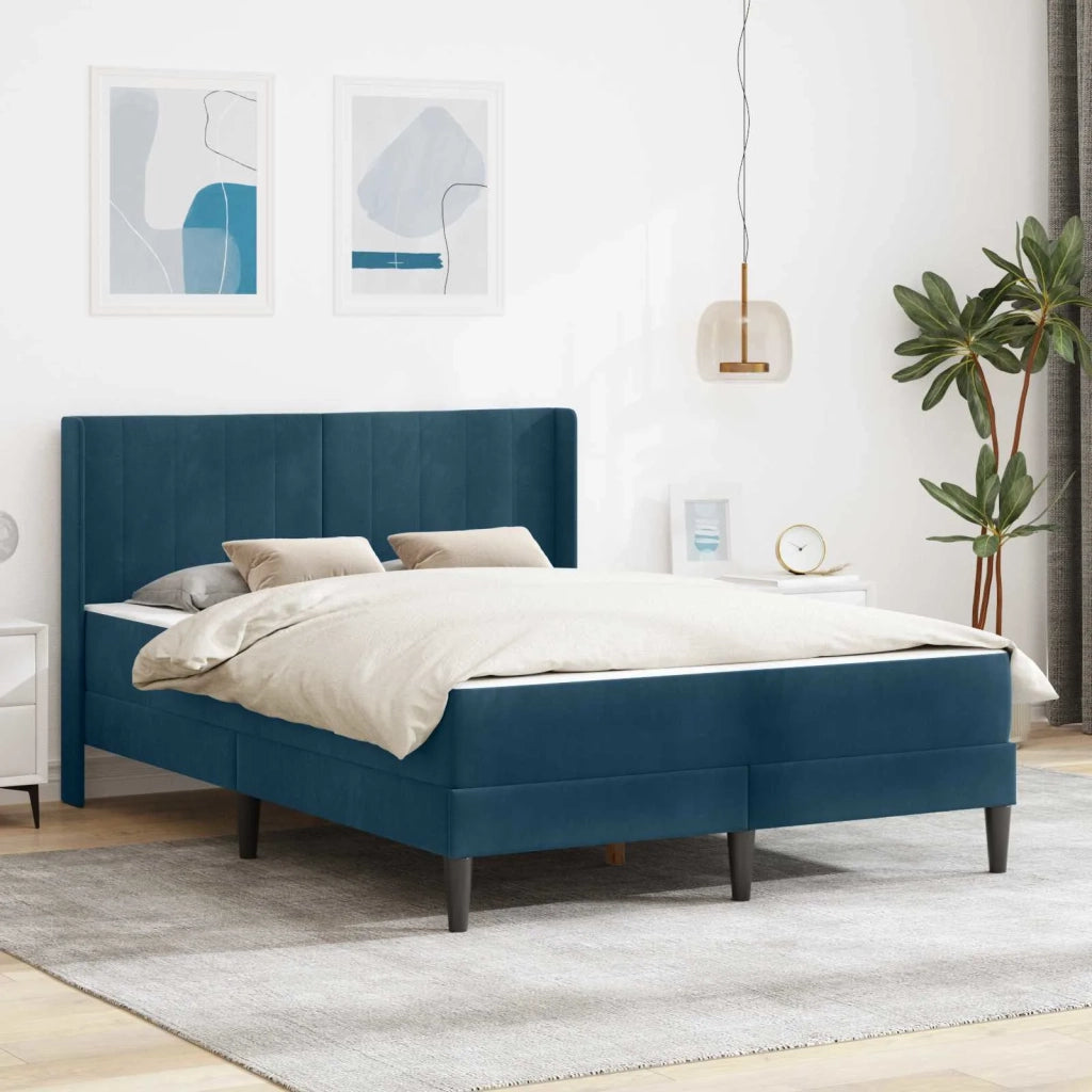 Struttura letto con materasso-Giroletto Blu 120 x 200 cm Velluto 201290