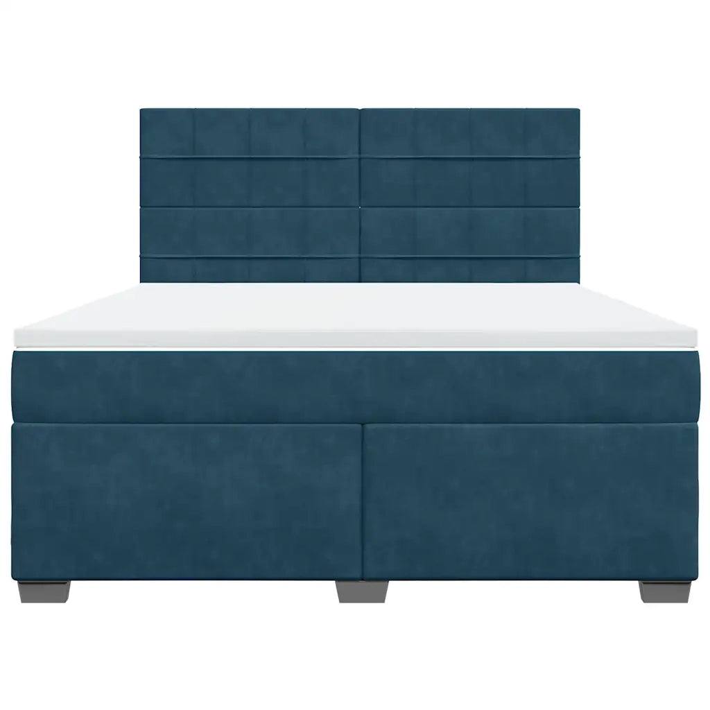 Giroletto a Molle con Materasso Blu 180x200 cm in Velluto 3290982