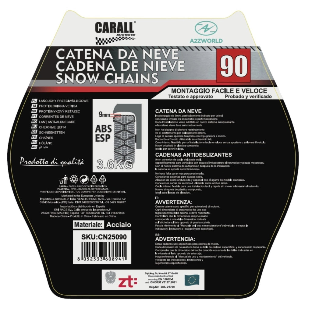 Catena Da Neve 9mm KNS90 Gruppo 90 Omologato ONORM V5117