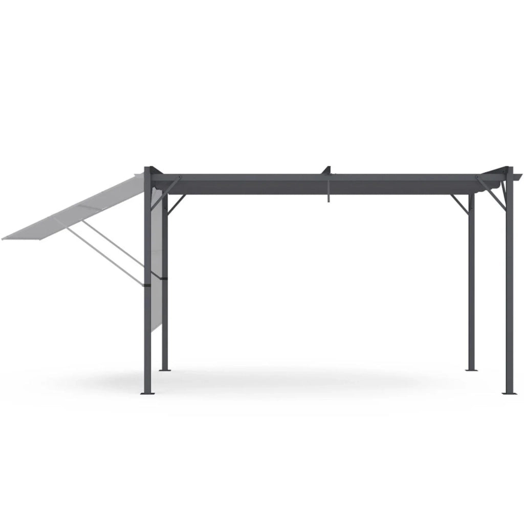 IDMarket - Tenda inclinabile e regolabile 250 x 150 cm per pergola retrattile grigio antracite